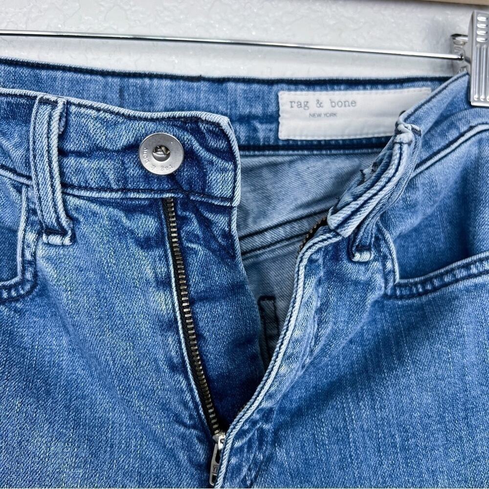 Rag & Bone Striped Mazie Jean Double Indigo Blue 26 High-Rise Ankle Skinny Denim - Picture 5 of 9